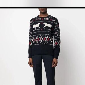 Polo Ralph Lauren Black and Weather Vane Wool-Silk Sweater